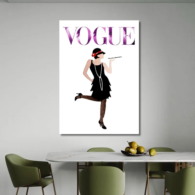 Cuadro De Una Mujer Con Vestido Negro Estilo Años 20 Vogue Fashion