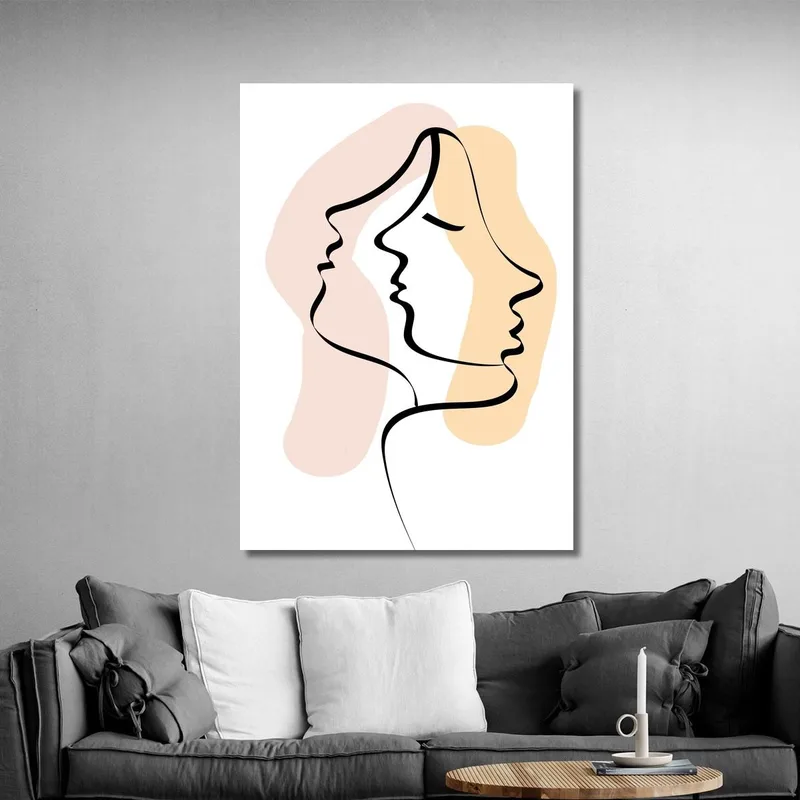 Peinture Abstraite De Profil De Visage Fashion