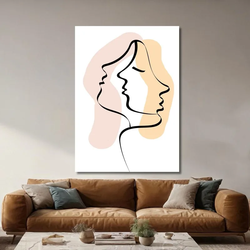 Peinture Abstraite De Profil De Visage Fashion