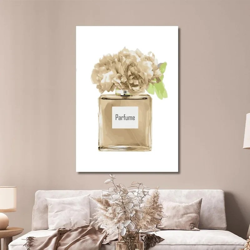 Quadro Profumo Beige Con Fiori Chiari Delicati Fashion