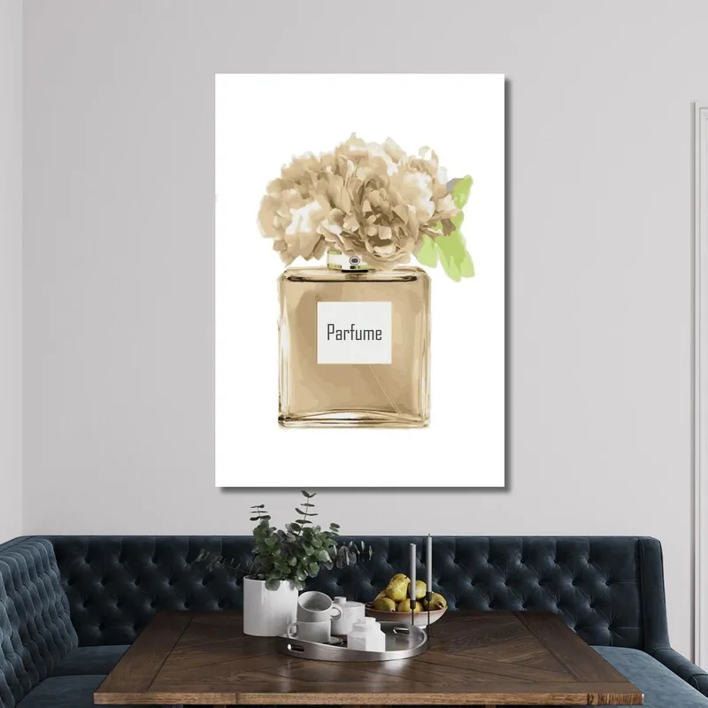 Quadro Profumo Beige Con Fiori Chiari Delicati Fashion