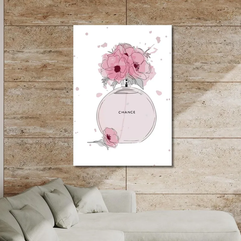 Tableau Parfumé Avec Des Fleurs Roses Et Un Fond Blanc Fashion