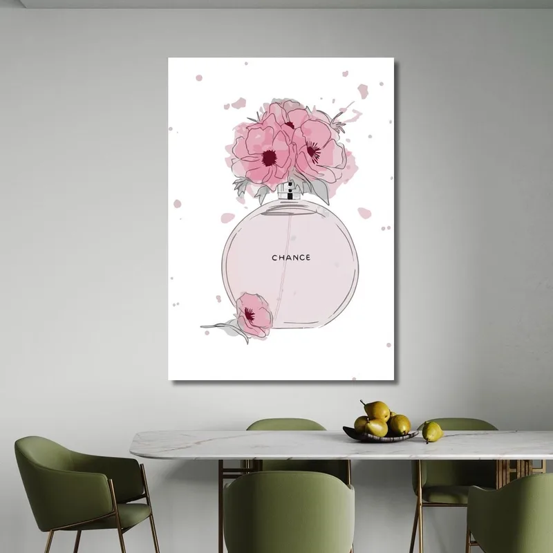 Tableau Parfumé Avec Des Fleurs Roses Et Un Fond Blanc Fashion