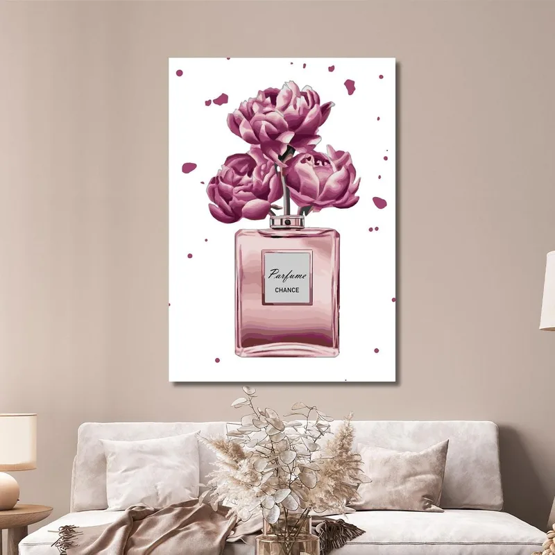 Abstraktes Parfümgemälde Mit Lila Rosen Fashion
