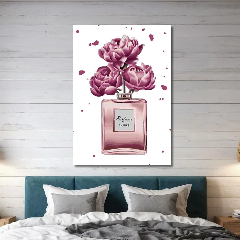 Abstraktes Parfümgemälde Mit Lila Rosen Fashion