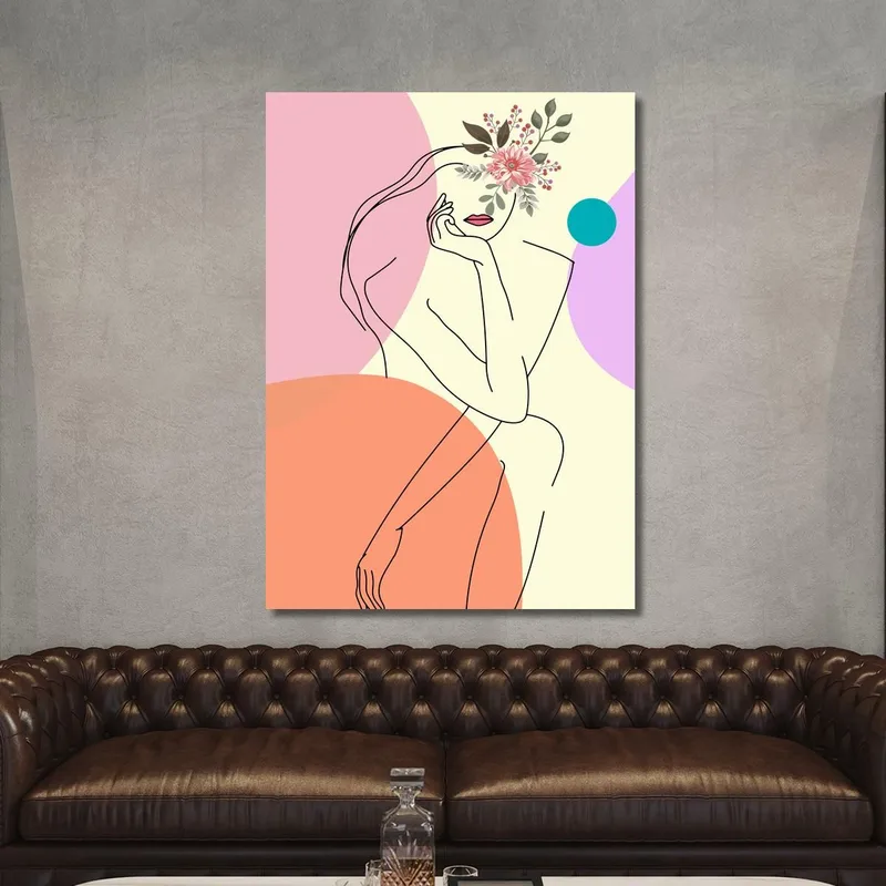 Quadro Silhouette Donna Con Fiori Moderni Fashion