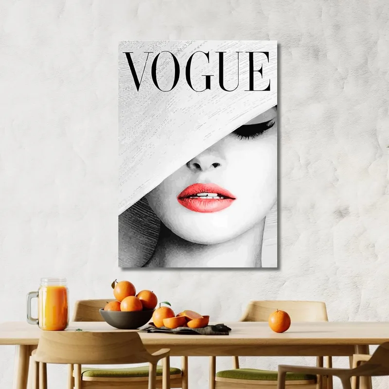 Pintura De Un Rostro Femenino Cubierto Por Un Sombrero Vogue Fashion