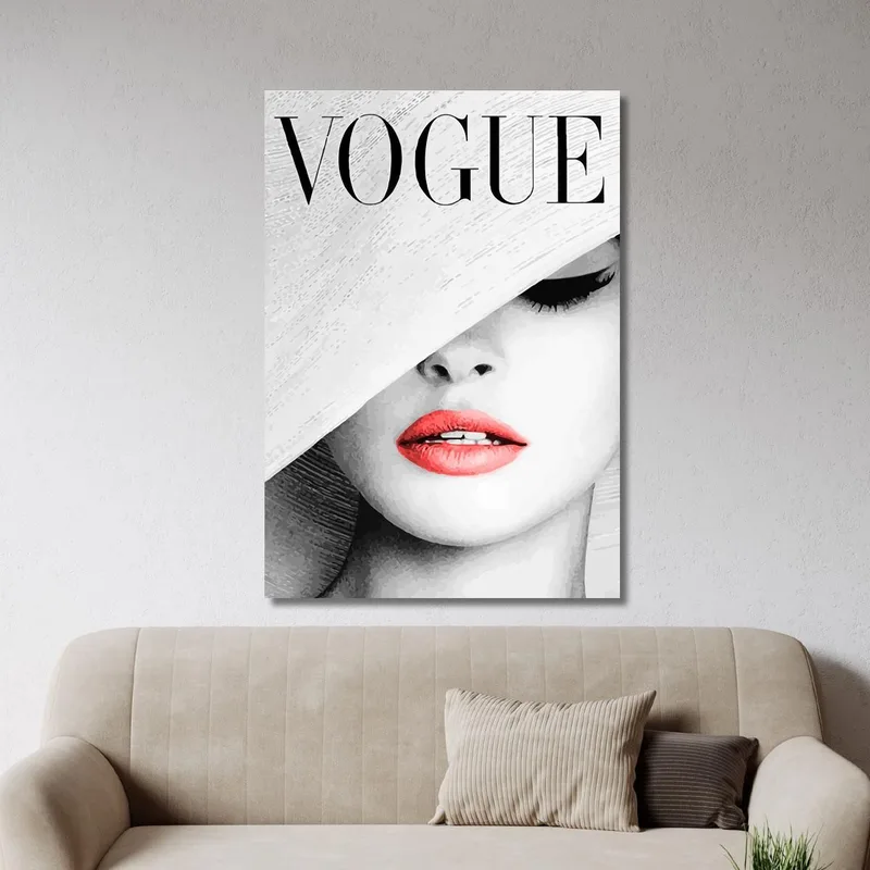 Pintura De Un Rostro Femenino Cubierto Por Un Sombrero Vogue Fashion