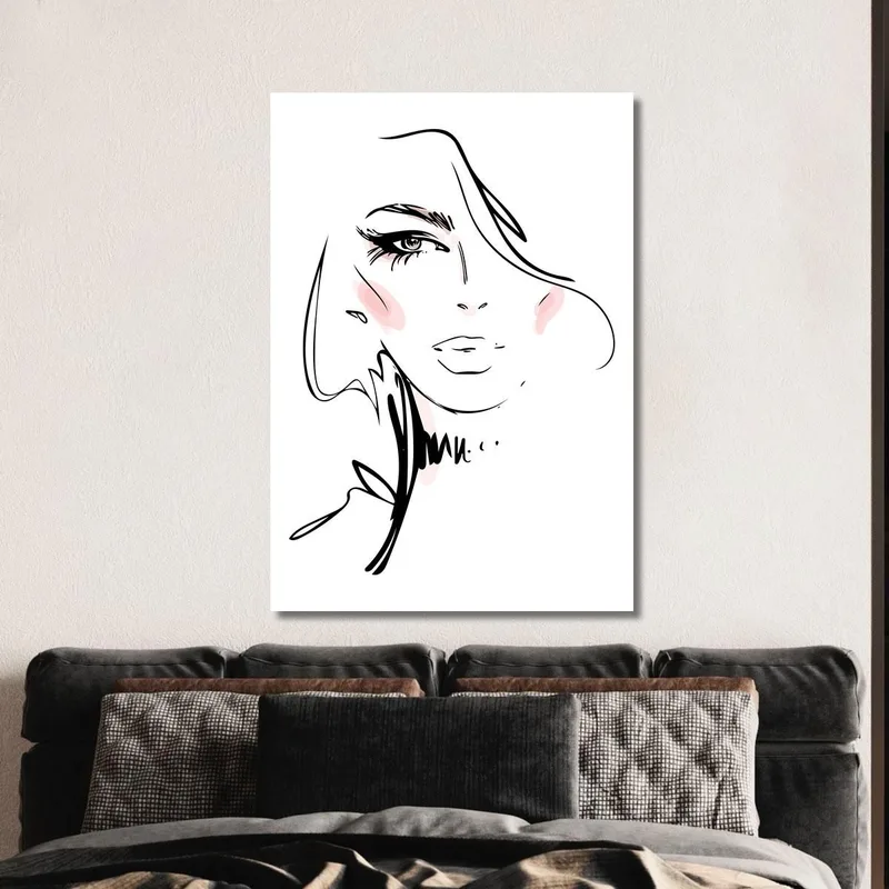 Quadro Volto Femminile Stilizzato Disegno Minimalista Fashion