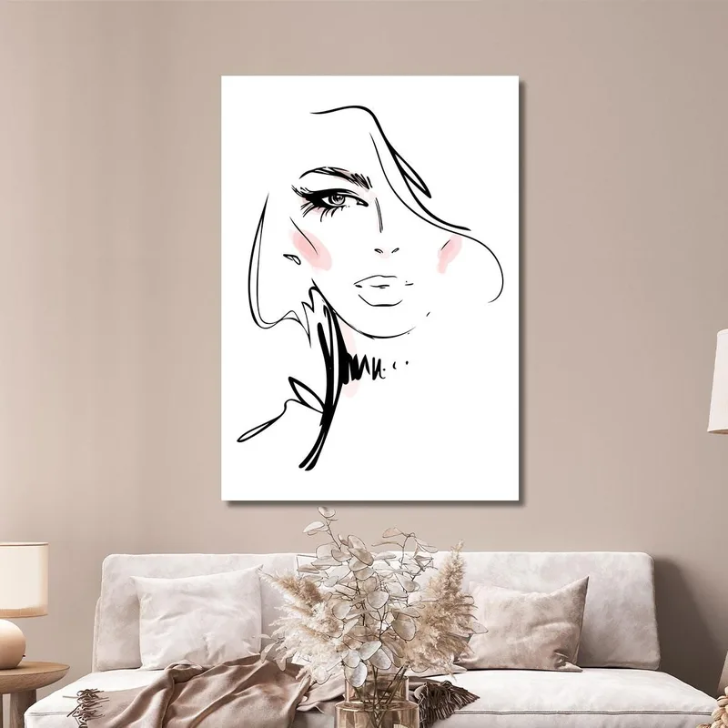 Quadro Volto Femminile Stilizzato Disegno Minimalista Fashion