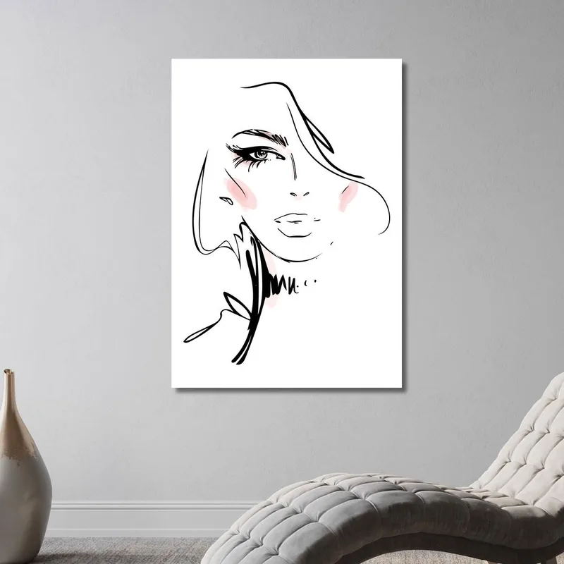 Quadro Volto Femminile Stilizzato Disegno Minimalista Fashion