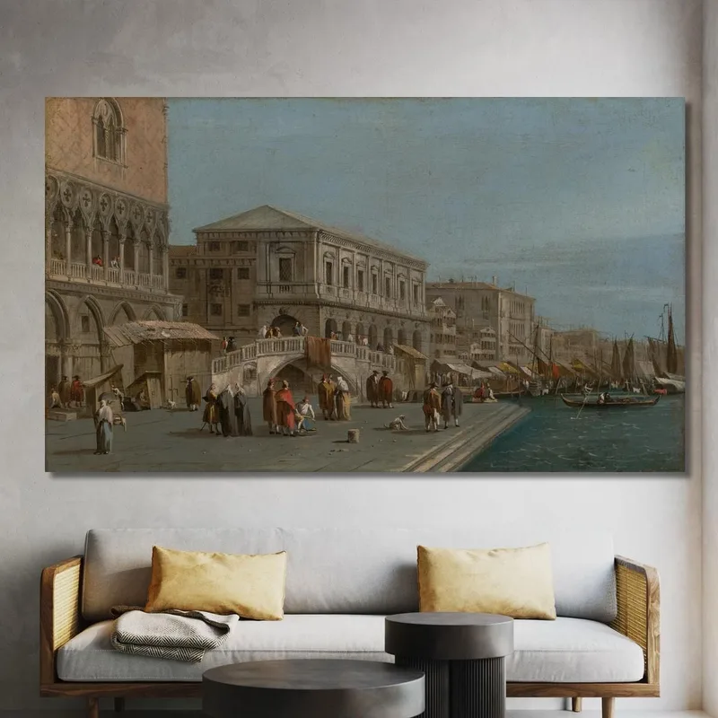 Une Vue Du Môle Et De La Riva Degli Schiavoni À Venise Francesco Guardi