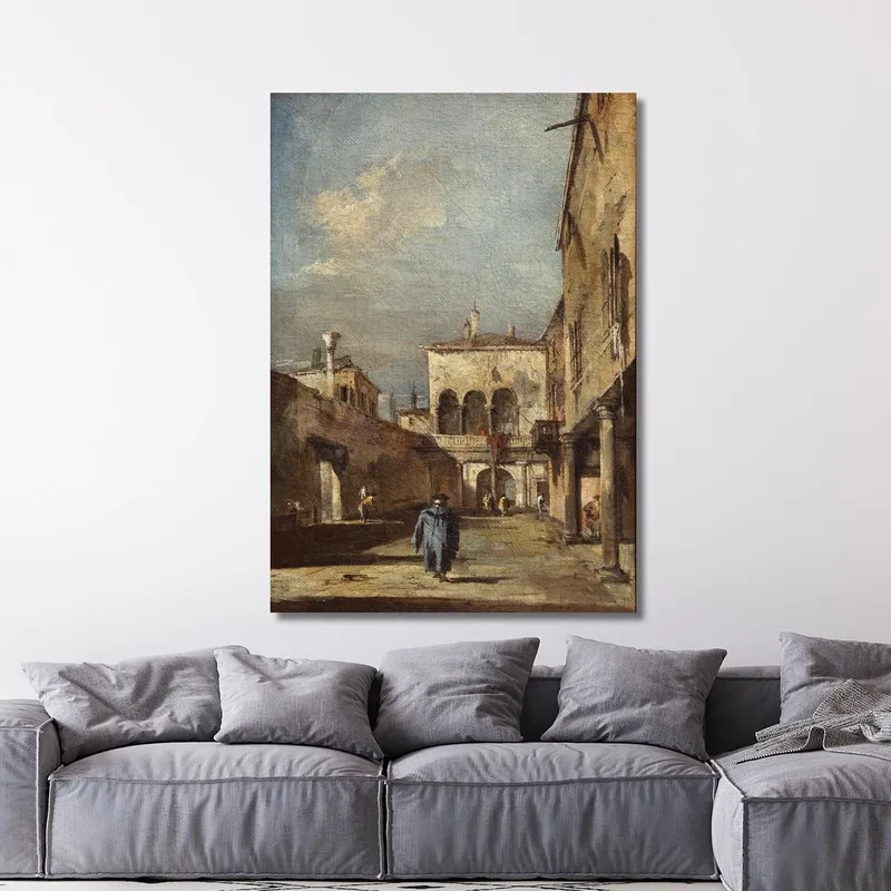 Fantasia Architettonica Con Un Cortile Francesco Guardi