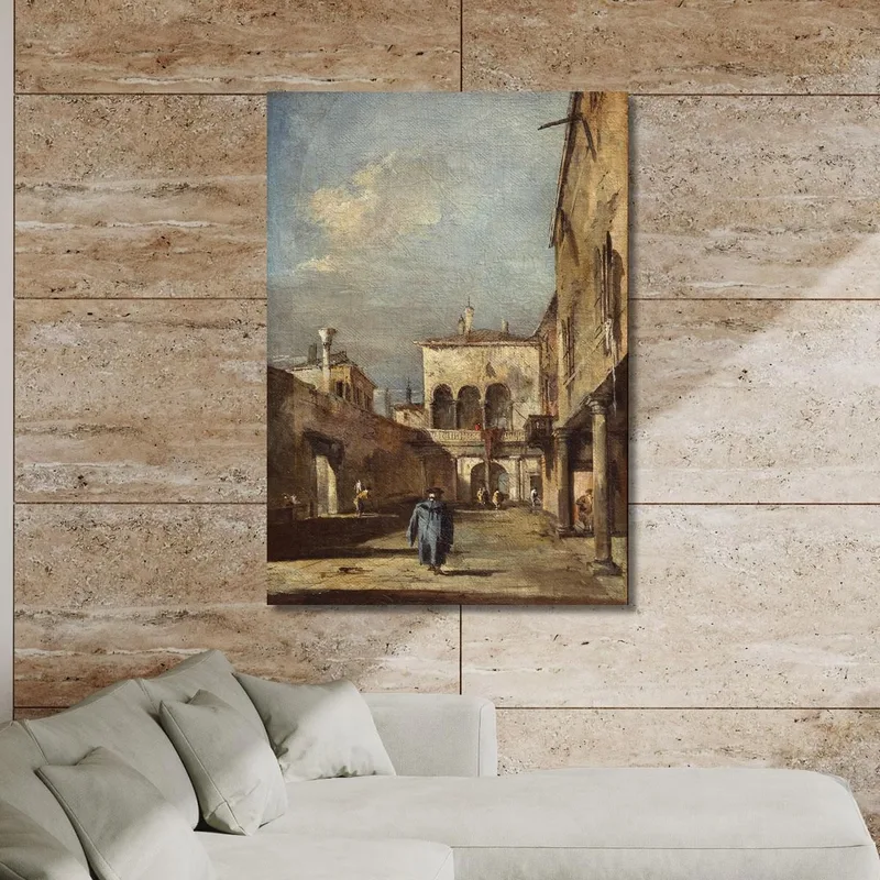 Fantasia Architettonica Con Un Cortile Francesco Guardi