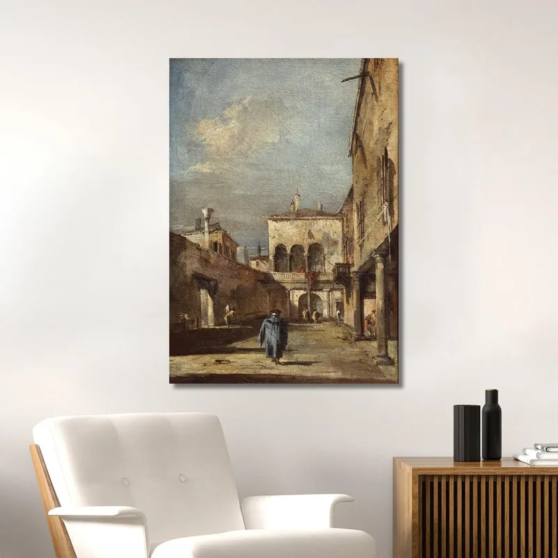 Fantasia Architettonica Con Un Cortile Francesco Guardi