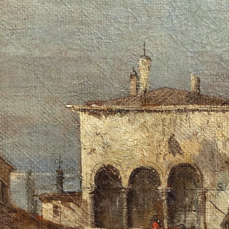 Fantasia Architettonica Con Un Cortile Francesco Guardi