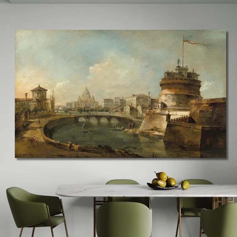 Fantasievolle Ansicht Der Engelsburg Rom Francesco Guardi