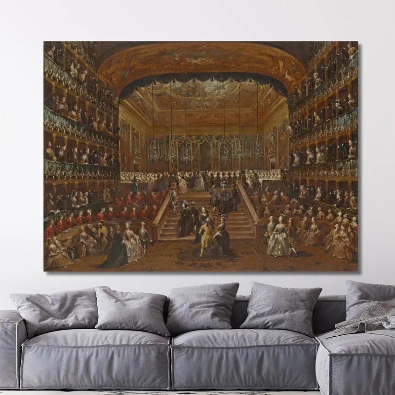 El Interior Del Teatro San Benedetto Venecia Con El Baile De 1782 En Honor A Los Condes Del Norte Francesco Guardi l