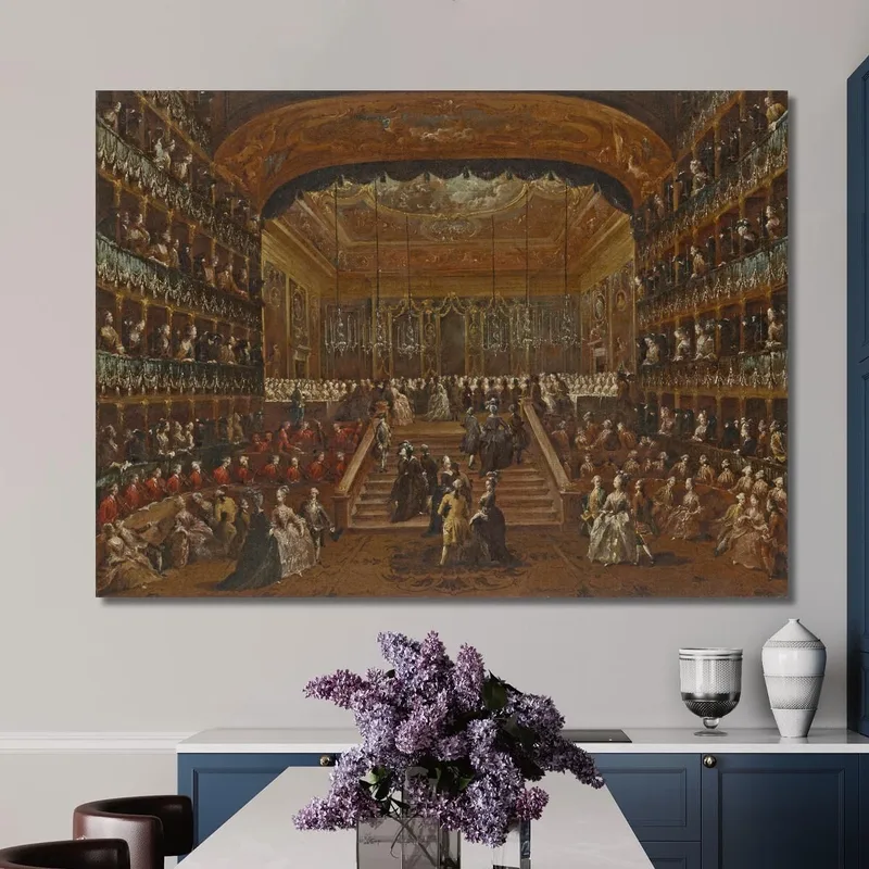 El Interior Del Teatro San Benedetto Venecia Con El Baile De 1782 En Honor A Los Condes Del Norte Francesco Guardi l