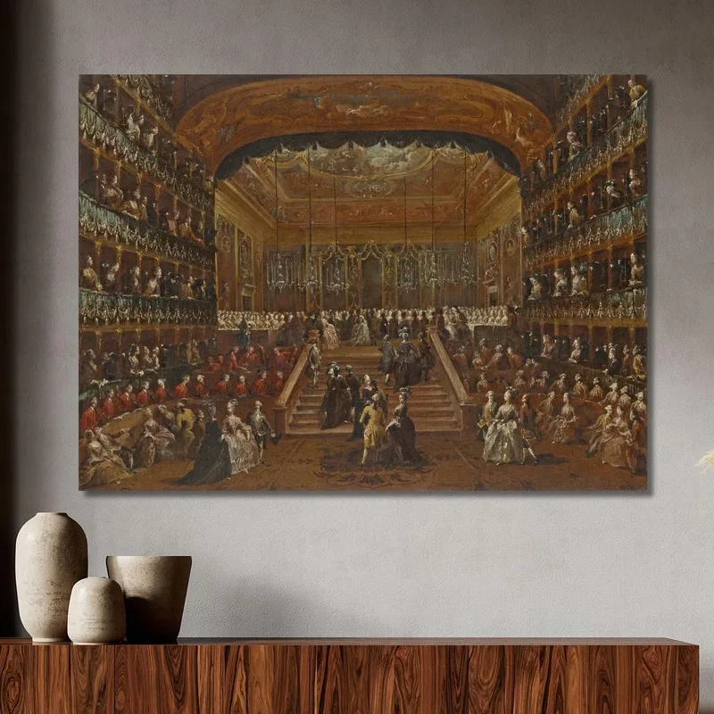 El Interior Del Teatro San Benedetto Venecia Con El Baile De 1782 En Honor A Los Condes Del Norte Francesco Guardi l