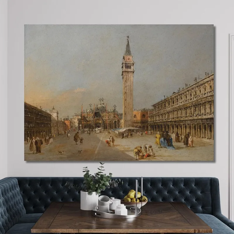 Piazza San Marco Con La Basilica E Il Campanile Francesco Guardi
