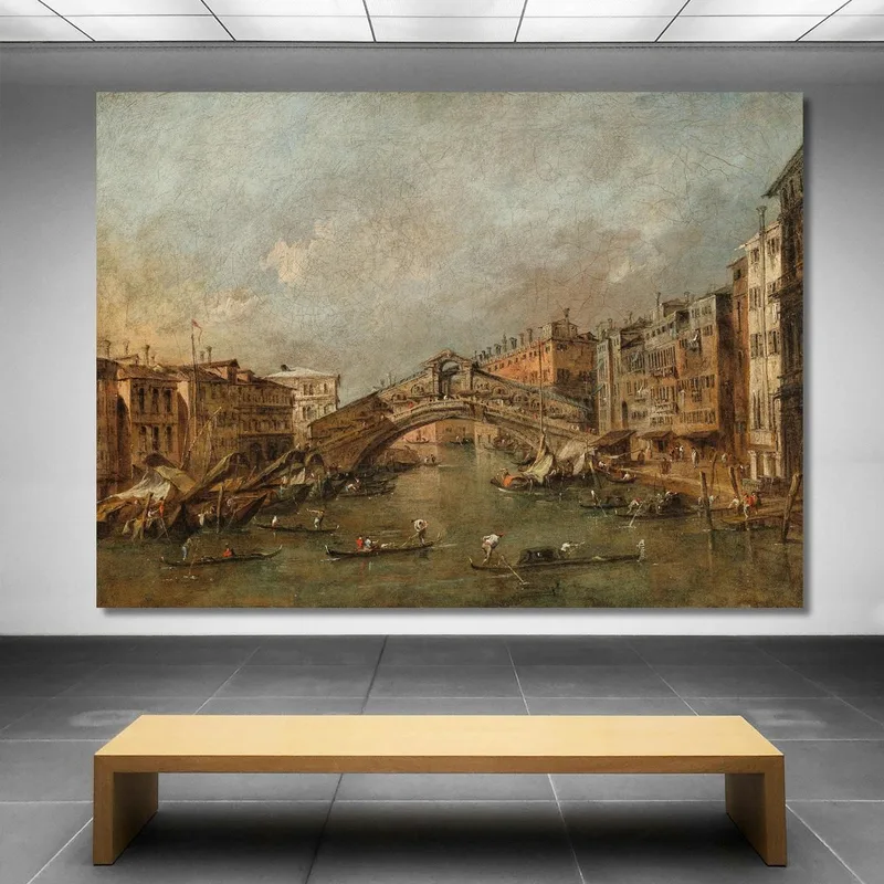 El Puente De Rialto Y La Riva Del Vin Venecia Francesco Guardi
