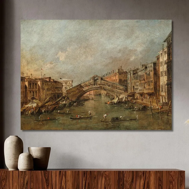 El Puente De Rialto Y La Riva Del Vin Venecia Francesco Guardi
