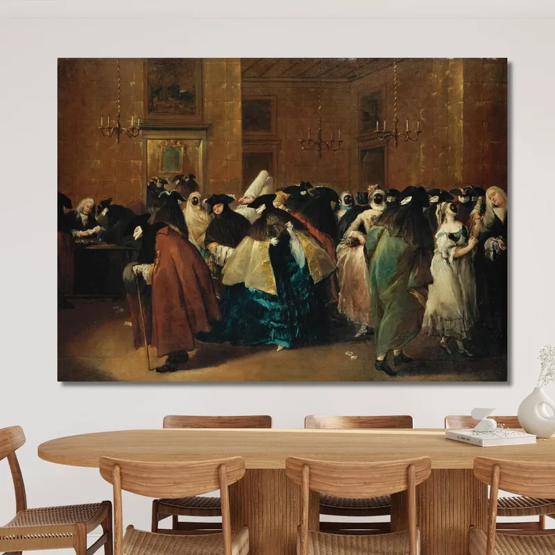 Il Ridotto Di Venezia Con Figure Mascherate Che Conversano Francesco Guardi