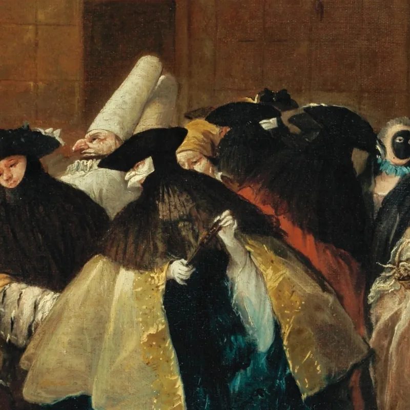 Il Ridotto Di Venezia Con Figure Mascherate Che Conversano Francesco Guardi