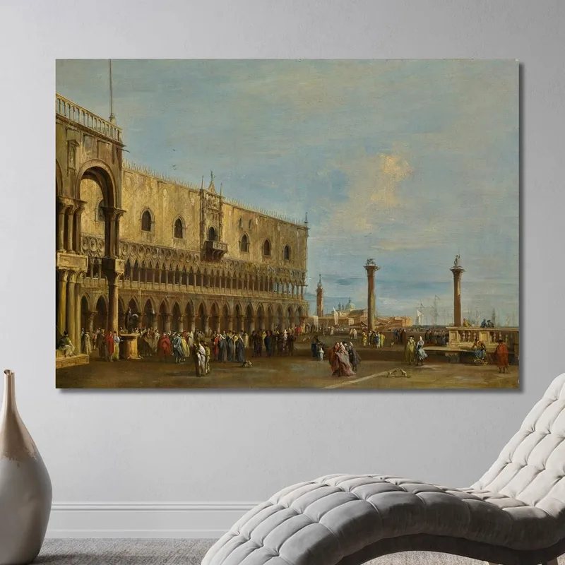 Venecia: Una Vista De La Piazzetta Mirando Al Sur Con El Palacio Ducal Francesco Guardi
