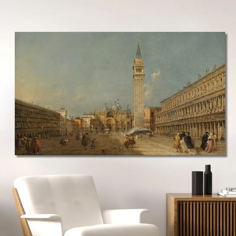 Venezia, Piazza San Marco Con La Basilica E Il Campanile Francesco Guardi