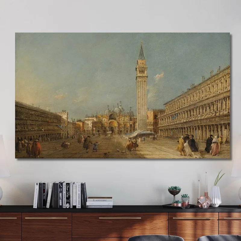 Venezia, Piazza San Marco Con La Basilica E Il Campanile Francesco Guardi