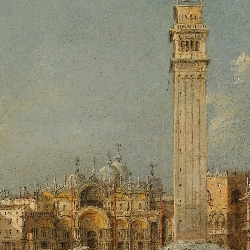 Venezia, Piazza San Marco Con La Basilica E Il Campanile Francesco Guardi