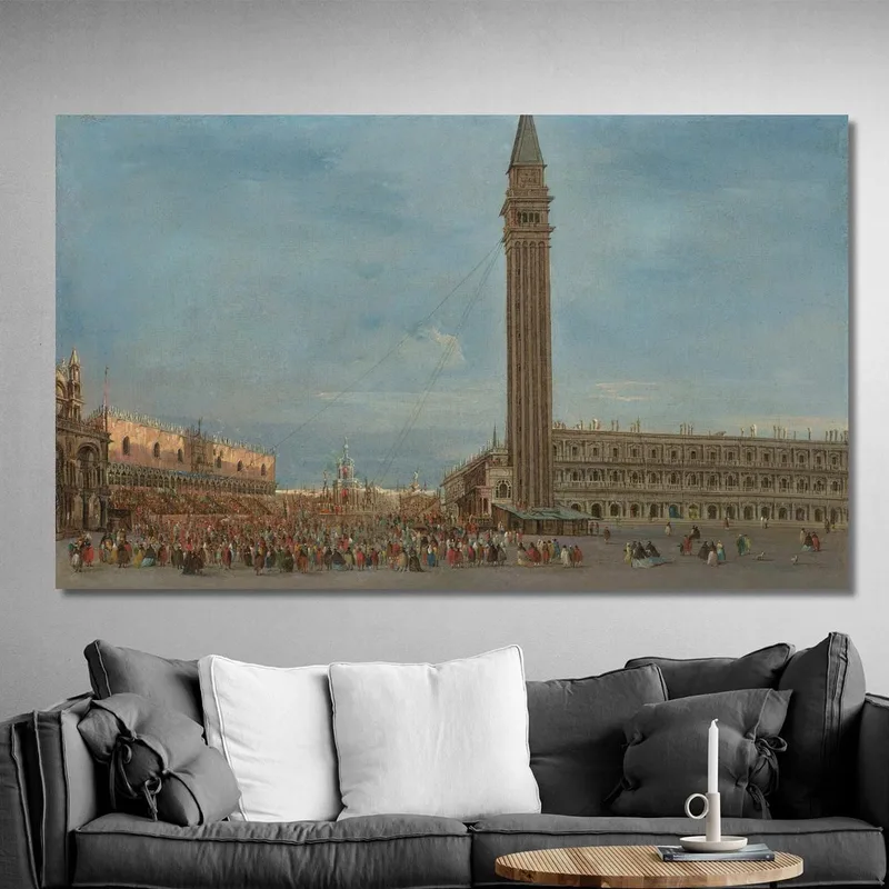 Venise : La Piazzetta San Marco Avec Le Festival Du Jeudi Gras Francesco Guardi