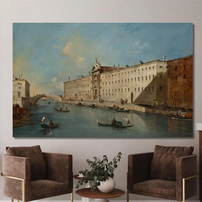 Venedig: Der Rio Dei Mendicanti Blick Nach Norden Mit Der Kirche San Lazzaro Dei Mendicanti Francesco Guardi