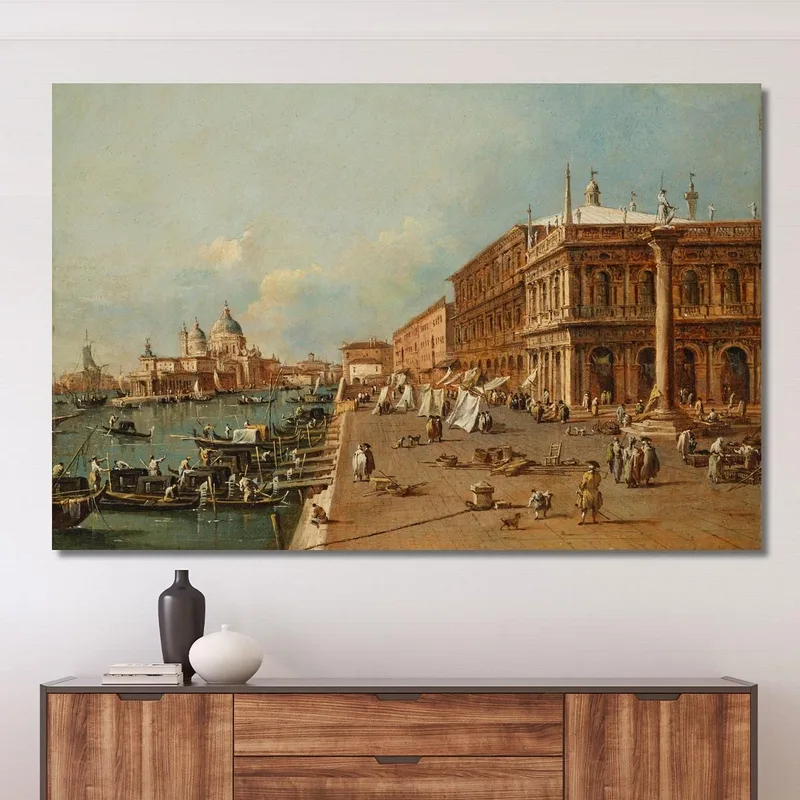 Venezia, Il Molo Con La Libreria, La Punta Della Dogana E Santa Maria Della Salute Francesco Guardi