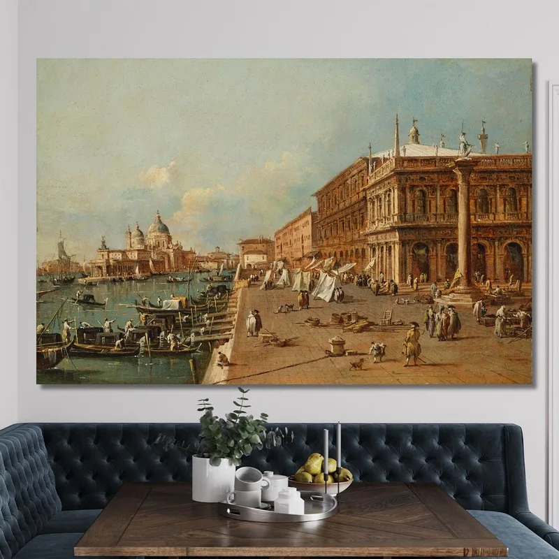 Venezia, Il Molo Con La Libreria, La Punta Della Dogana E Santa Maria Della Salute Francesco Guardi
