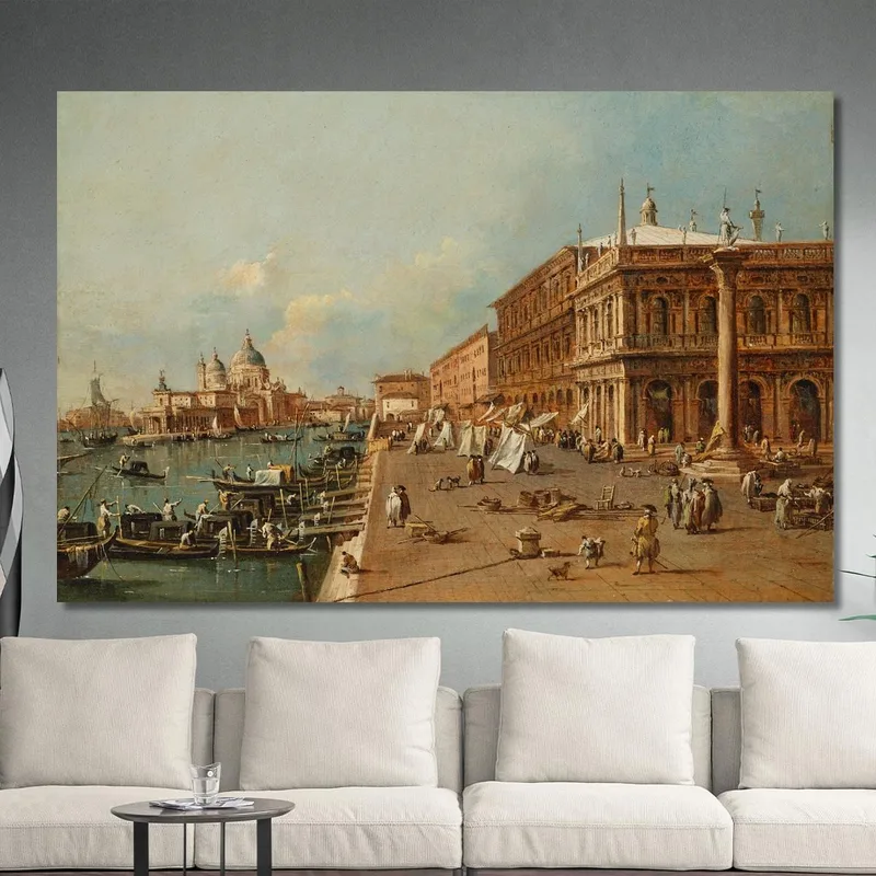 Venezia, Il Molo Con La Libreria, La Punta Della Dogana E Santa Maria Della Salute Francesco Guardi