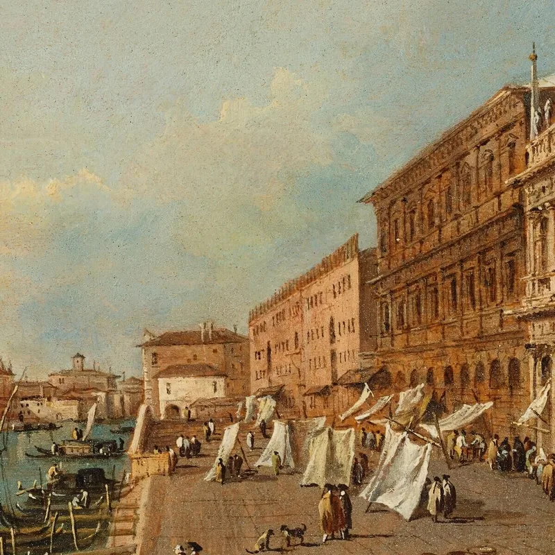 Venezia, Il Molo Con La Libreria, La Punta Della Dogana E Santa Maria Della Salute Francesco Guardi