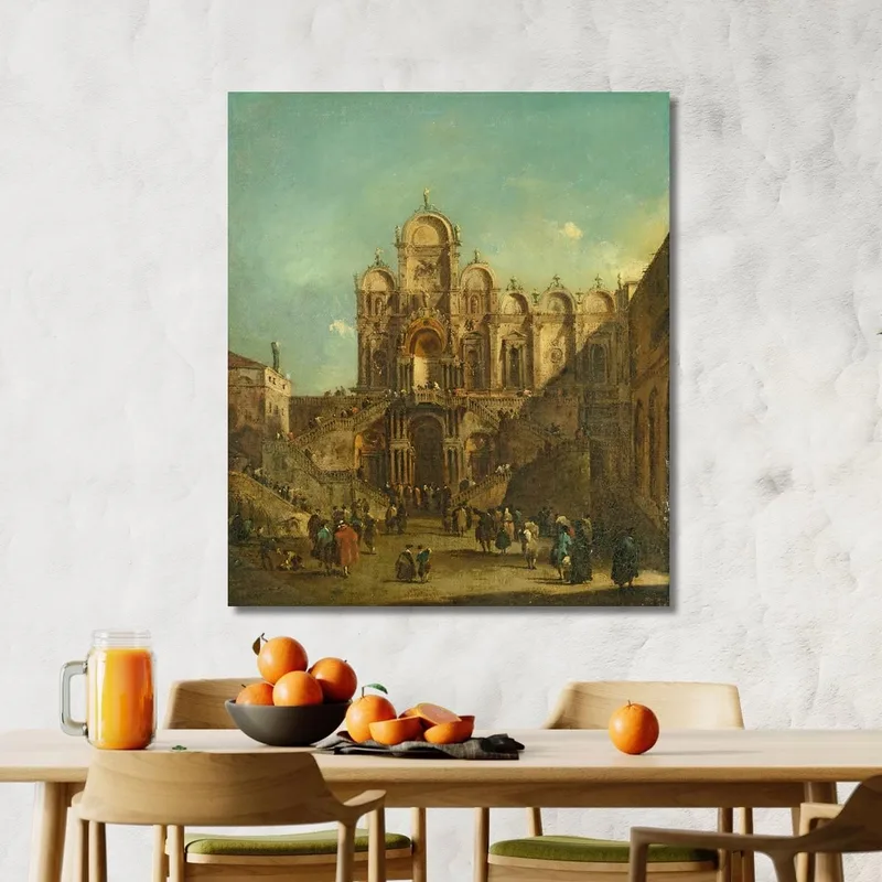 Veduta Di Campo San Zanipolo Con La Loggia Eretta In Occasione Della Benedizione Di Papa Pio Vi Francesco Guardi