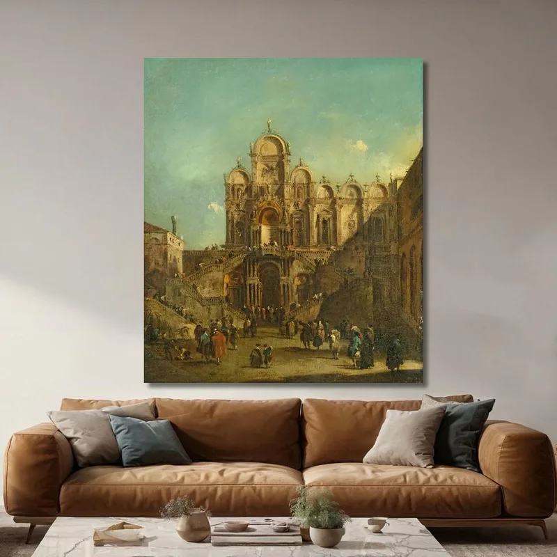 Veduta Di Campo San Zanipolo Con La Loggia Eretta In Occasione Della Benedizione Di Papa Pio Vi Francesco Guardi