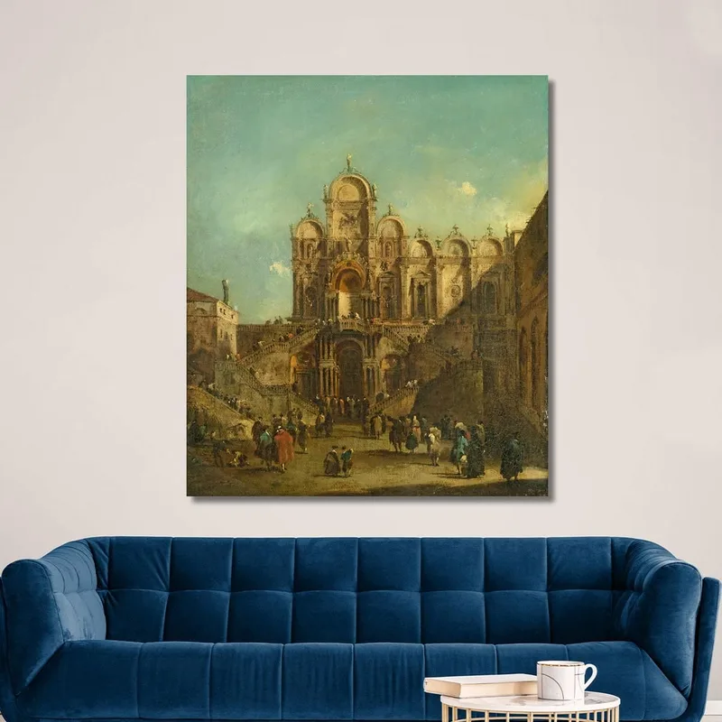 Veduta Di Campo San Zanipolo Con La Loggia Eretta In Occasione Della Benedizione Di Papa Pio Vi Francesco Guardi