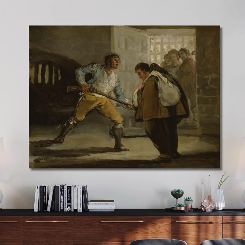 El Maragato Menace Le Frère Pedro De Zaldivia Avec Son Arme Francisco de Goya