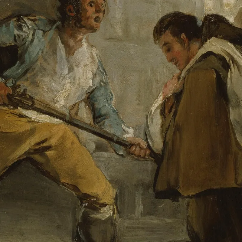 El Maragato Menace Le Frère Pedro De Zaldivia Avec Son Arme Francisco de Goya
