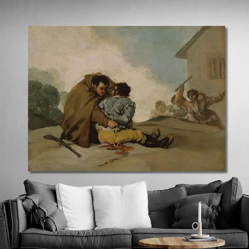 Frate Pedro Lega El Maragato Con Una Corda Francisco de Goya quadro stampa su tela