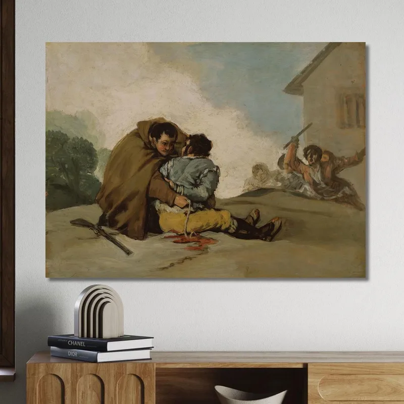 Frate Pedro Lega El Maragato Con Una Corda Francisco de Goya quadro stampa su tela