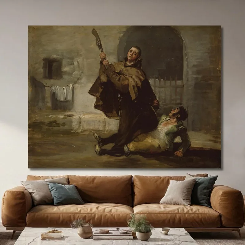 Frate Pedro Colpisce El Maragato Con Il Calcio Della Pistola Francisco de Goya quadro stampa su tela