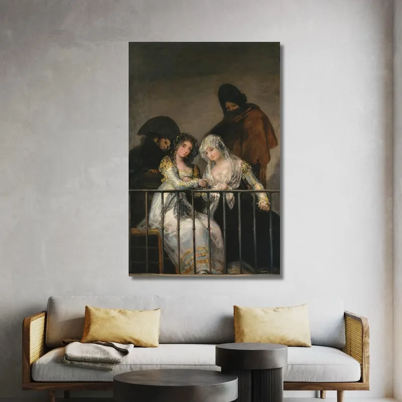 Majas Su Un Balcone Francisco de Goya quadro stampa su tela