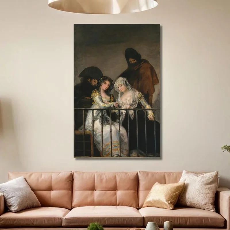 Majas Su Un Balcone Francisco de Goya quadro stampa su tela