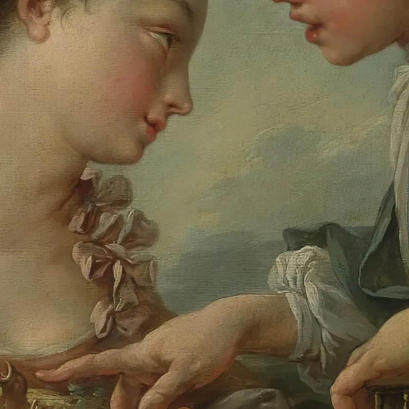Una Giovane Donna E Una Gioventù Che Mettono Gli Uccelli Giovani In Una Gabbia Gli Uccelli Nidificano François Boucher